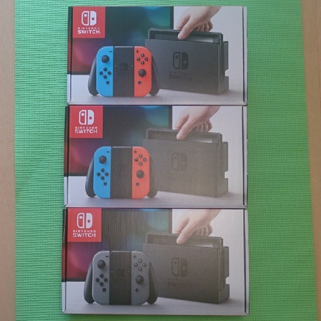 Nintendo Switch - 【新品未開封】ニンテンドースイッチ本体3台セット(ネオンカラー2台・グレー1台)