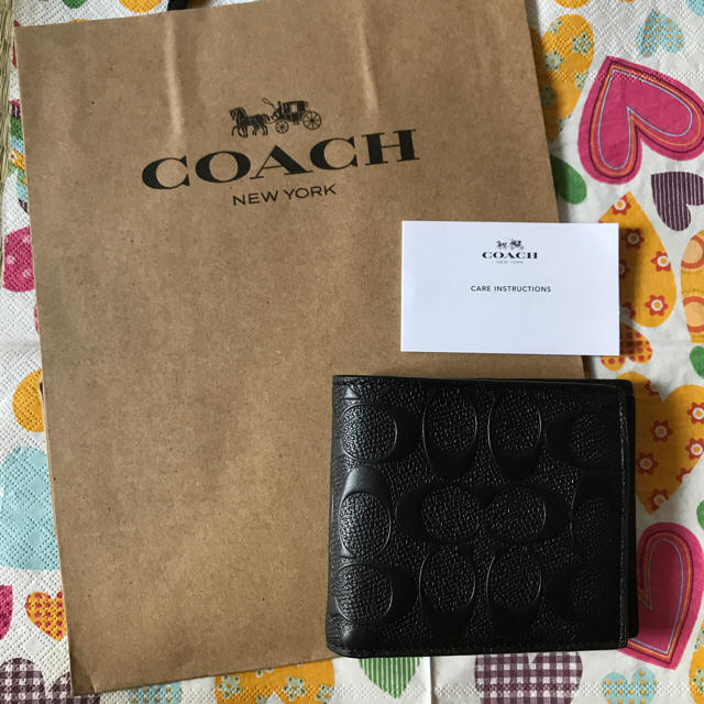 【新品・未使用】COACH コーチ メンズ 二つ折り財布