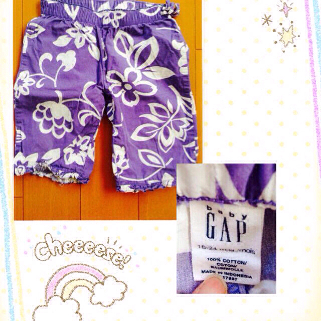 babyGAP(ベビーギャップ)の夏にピッタリ 花柄パンツ キッズ/ベビー/マタニティのキッズ服男の子用(90cm~)(その他)の商品写真