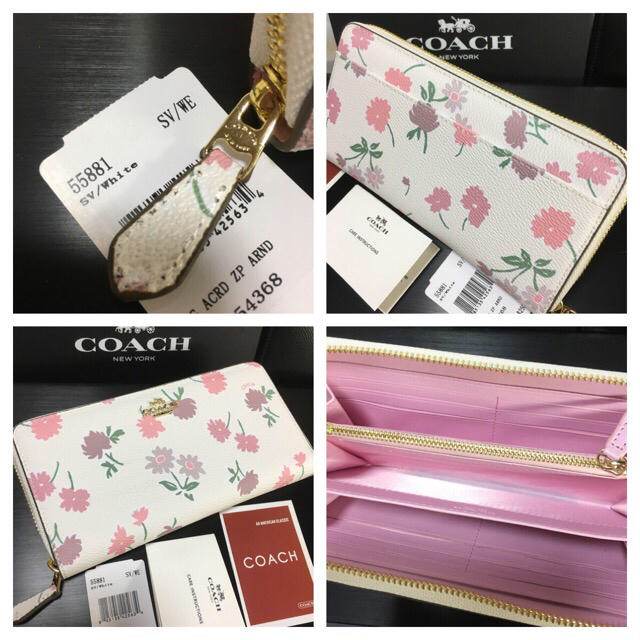 COACH(コーチ)の閉店セール！新品コーチラウンドファスナー長財布F55881ホワイトフローラル レディースのファッション小物(財布)の商品写真