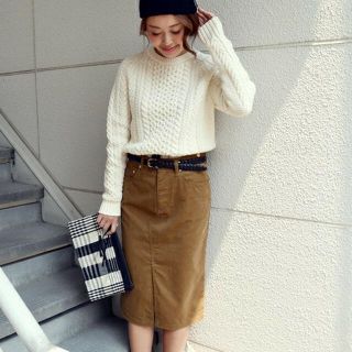 シップスフォーウィメン(SHIPS for women)の＊新品＊ SHIPS コットンコーデュロイスカート(ひざ丈スカート)