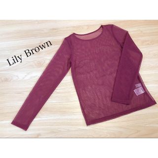 リリーブラウン(Lily Brown)のLily Brown   ドットチュールトップス(カットソー(長袖/七分))