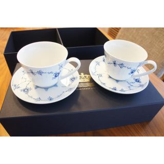 ロイヤルコペンハーゲン(ROYAL COPENHAGEN)の【新品】ブルーコペンハーゲン カップ&ソーサー ペア(グラス/カップ)