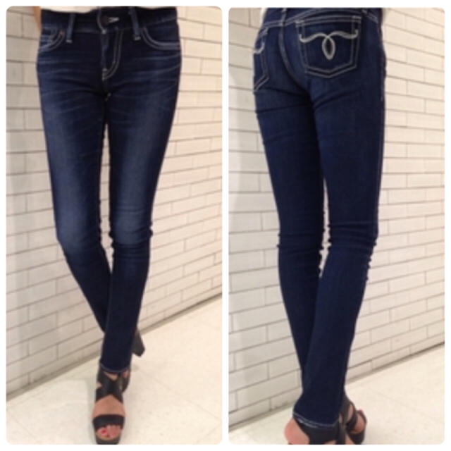 moussyパウダーデニム♡D/blu POWDER straight slim