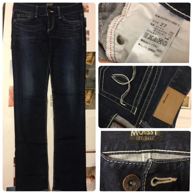 moussyパウダーデニム♡D/blu POWDER straight slim