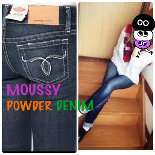 マウジー(moussy)のmoussyパウダーデニム♡D/blu POWDER straight slim(デニム/ジーンズ)