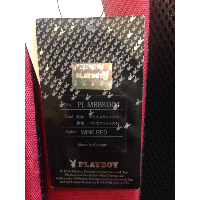 PLAYBOY(プレイボーイ)の【新品】プレイボーイリュックサック レッド  レディースのバッグ(リュック/バックパック)の商品写真