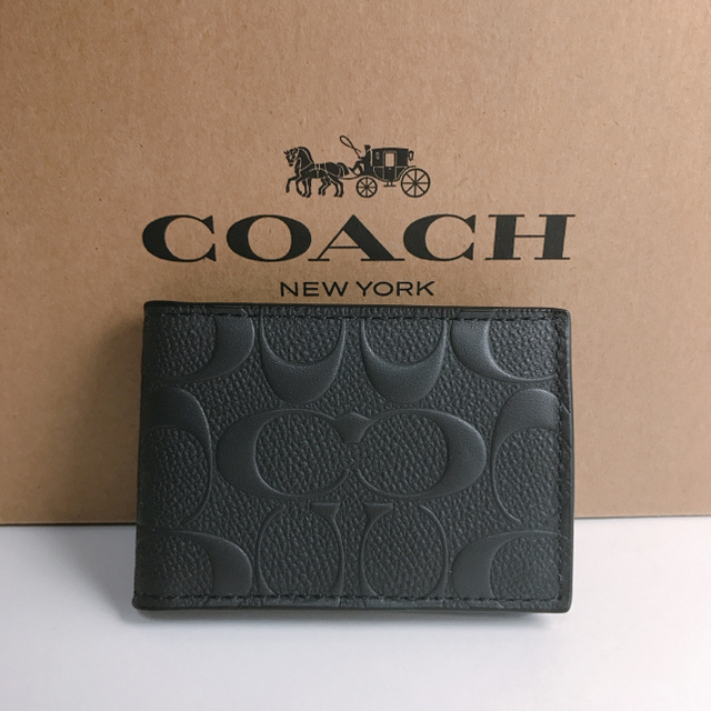 COACH(コーチ)のコーチ　カードケース　名刺入れ　ミッドナイトネイビー　新品未使用 メンズのファッション小物(名刺入れ/定期入れ)の商品写真