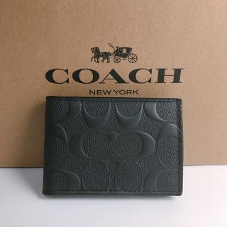 コーチ(COACH)のコーチ　カードケース　名刺入れ　ミッドナイトネイビー　新品未使用(名刺入れ/定期入れ)