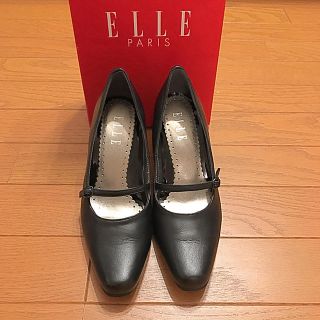 エル(ELLE)の最終値下げソフィアさま専用です。【ELLE】幅広(3E)  黒ヒール パンプス (ハイヒール/パンプス)