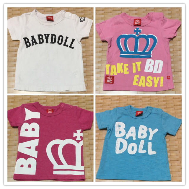 BABYDOLL(ベビードール)のベビードール 半袖 80サイズ 4枚 キッズ/ベビー/マタニティのベビー服(~85cm)(Ｔシャツ)の商品写真