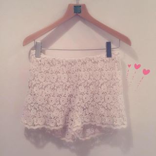 ローズブリット(rosebullet)の白レース ショートパンツ(ショートパンツ)