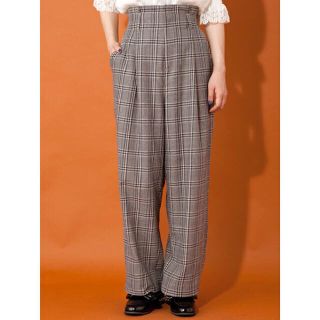 ダブルクローゼット(w closet)の〜専用〜 wcloset  チェック柄タック入りワイドパンツ(カジュアルパンツ)