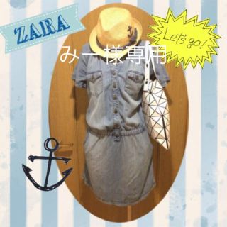 ザラ(ZARA)のZARAデニムブラウジングワンピース (ひざ丈ワンピース)