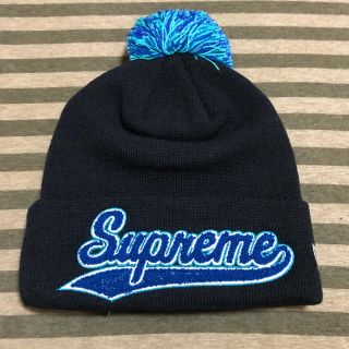 シュプリーム(Supreme)のシュプリーム ニット帽 ネイビー ニューエラコラボ(ニット帽/ビーニー)