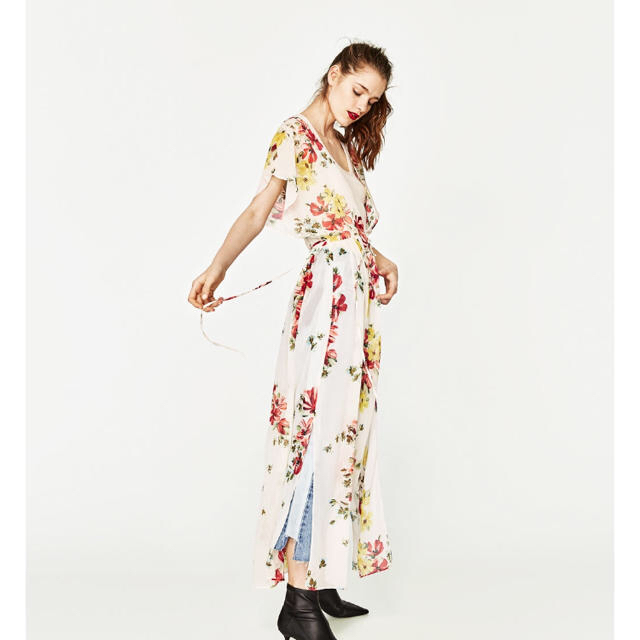 ♡ IENA フラワーベルベットサイドスリットワンピース♡