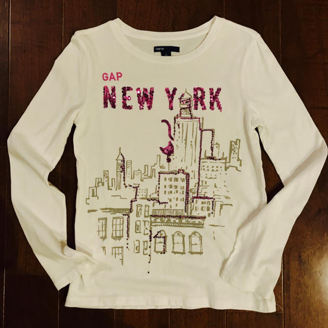 GAP Kids(ギャップキッズ)のGAP kids 長袖 Ｔシャツ スパンコール ラメ キッズ/ベビー/マタニティのキッズ服女の子用(90cm~)(Tシャツ/カットソー)の商品写真