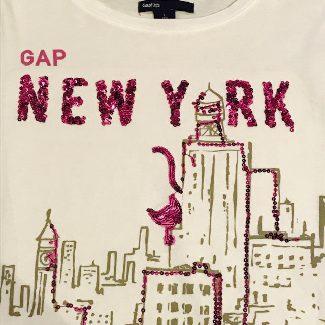 GAP Kids(ギャップキッズ)のGAP kids 長袖 Ｔシャツ スパンコール ラメ キッズ/ベビー/マタニティのキッズ服女の子用(90cm~)(Tシャツ/カットソー)の商品写真