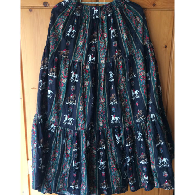 Grimoire(グリモワール)の古着屋購入 乗馬柄ロングスカート レディースのスカート(ロングスカート)の商品写真