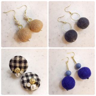 秋冬ウールボールピアス❤️各種(ピアス)