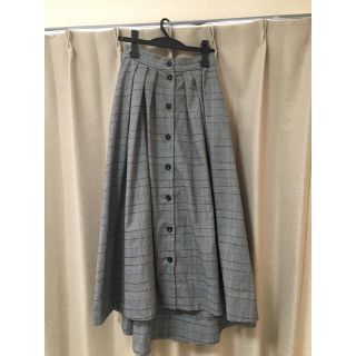 ダブルクローゼット(w closet)の♡グレンチェックロングスカート♡(ロングスカート)