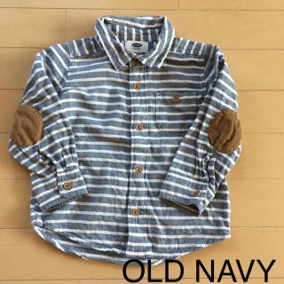 オールドネイビー(Old Navy)の美品☆オールドネイビー 肘あて付きボーダー長袖シャツ(ブラウス)