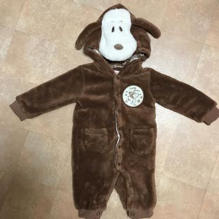 スヌーピー(SNOOPY)の【美品】スヌーピー防寒ロンパース(ロンパース)