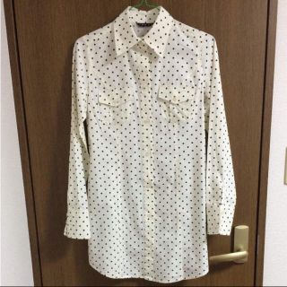 イング(INGNI)のイング  ロングシャツ  ドット  長袖  白  クリーム(シャツ/ブラウス(長袖/七分))