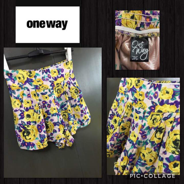 one*way(ワンウェイ)のOne Way キュロットスカート フレア風 花柄 薄手 裏地付き レディースF レディースのスカート(ミニスカート)の商品写真