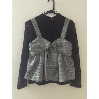 セシルマクビー(CECIL McBEE)のレースtops×ビスチェSET(カットソー(長袖/七分))