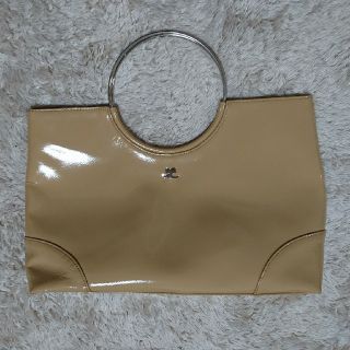 courreges クレージュ エナメルバッグ　ハンドバッグ　レザーバッグ