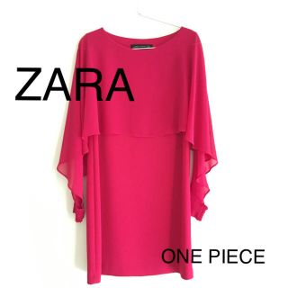 ザラ(ZARA)の定価¥6990 ZARA 袖シフォン ワンピース パーティー (ひざ丈ワンピース)