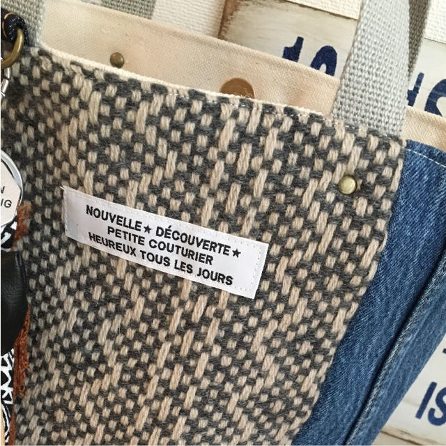尾州woolツィード×フラッフィニット★CUBEトート&ポシェット 1
