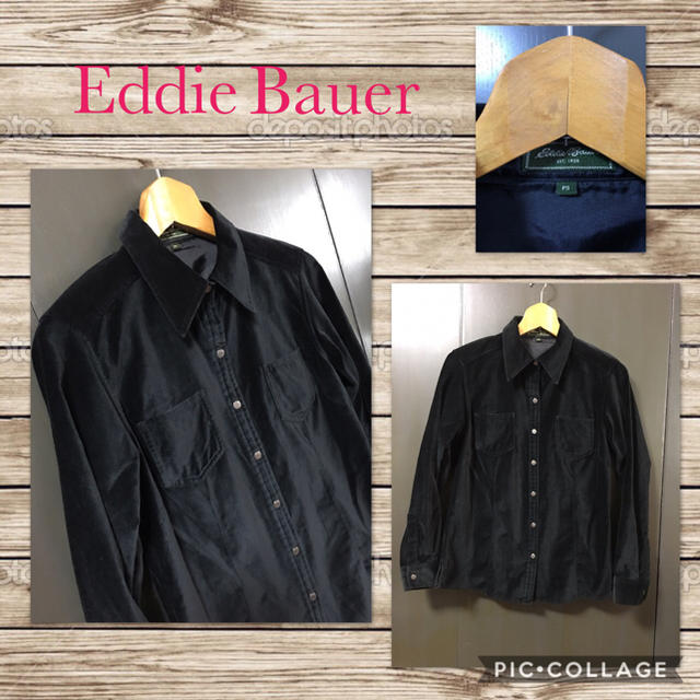 Eddie Bauer ジャケットシャツ ベロア 厚手 M 美品