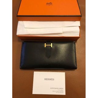 エルメス(Hermes)のゆきちゃん様専用エルメス黒財布ベアン三つ折り(財布)