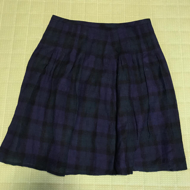 MUJI (無印良品)(ムジルシリョウヒン)の無印良品 チェック柄 膝丈 ミニ スカート レディースのスカート(ひざ丈スカート)の商品写真
