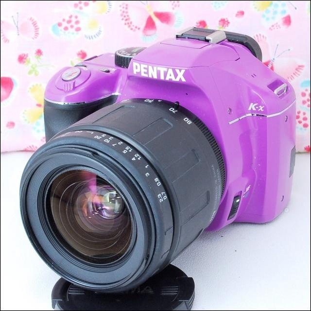 PENTAX(ペンタックス)の★スマホに送れる♪★注目カラーパープル★ペンタックス k-x ★ スマホ/家電/カメラのカメラ(デジタル一眼)の商品写真