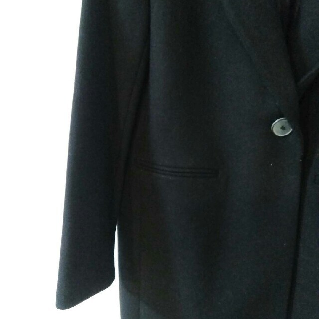 ZARA(ザラ)のZARA WOMAN ブラックコート　 レディースのジャケット/アウター(ロングコート)の商品写真