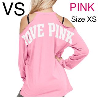 ヴィクトリアズシークレット(Victoria's Secret)の★PINKピンク★Victoria's Secret★ 肩空きオフショルダーXS(Tシャツ(長袖/七分))