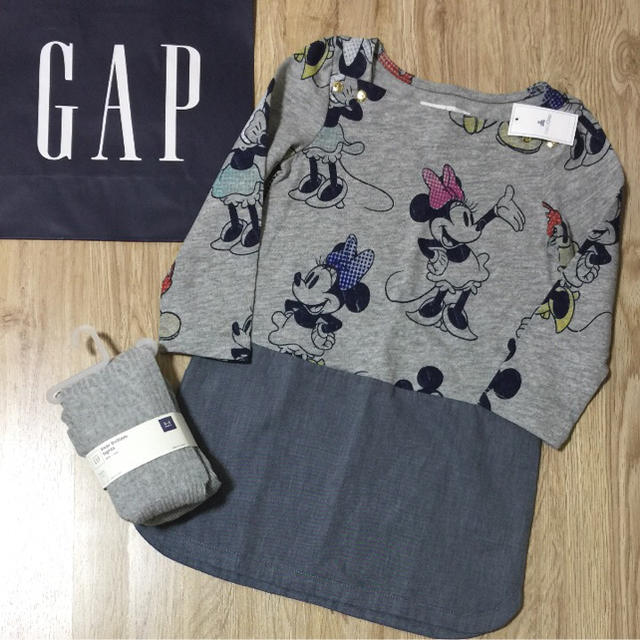 babyGAP(ベビーギャップ)のベビーギャップ☆くまさんタイツブラック100センチ キッズ/ベビー/マタニティのキッズ服女の子用(90cm~)(ワンピース)の商品写真