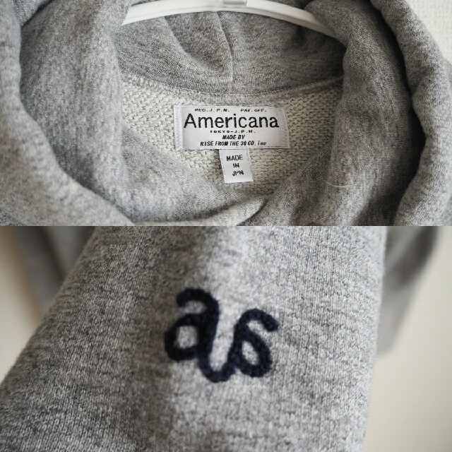 美品　Americana アメリカーナ　パーカー　グレー　M