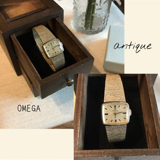オメガ(OMEGA)のオメガ アンティーク腕時計 イエローゴールド スクエア 秋 手巻き式(腕時計)