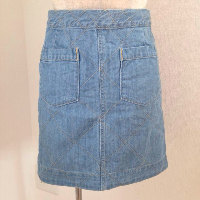 キルティングデニムタイトスカート レディースのスカート(ミニスカート)の商品写真