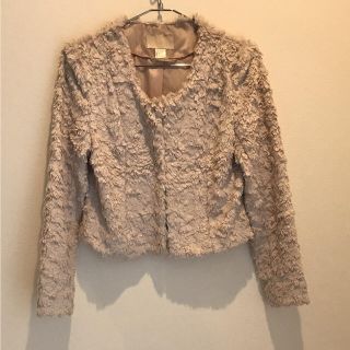 エイチアンドエム(H&M)の【H&M】ノーカラー ファージャケット(ノーカラージャケット)