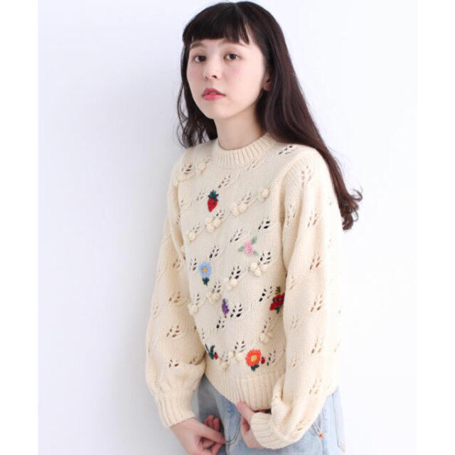 美品】dot \u0026stripes child woman 透かし編み刺繍ニット定価14904