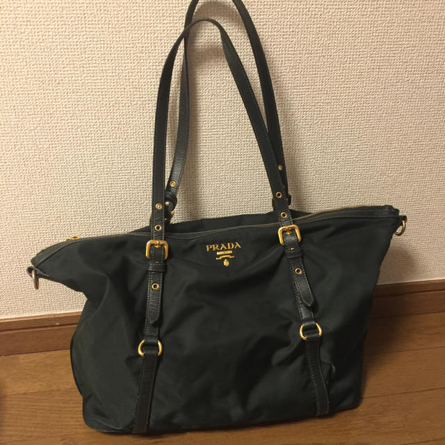 PRADA - プラダ ナイロントート ダークグリーン ゴールド