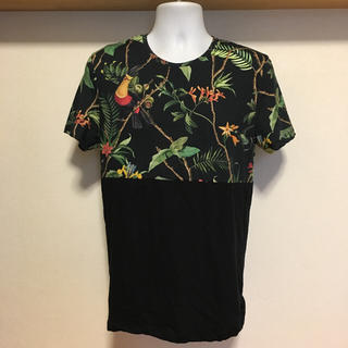 ザラ(ZARA)の新品 完売 ZARA MAN 花柄 Tシャツ S 38 メンズ 黒 緑(Tシャツ/カットソー(半袖/袖なし))