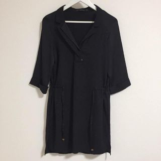 ザラ(ZARA)の新品未使用★ZARA★チュニック（黒）XS表記（ゆったりめ）(チュニック)