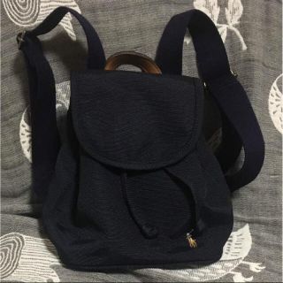 ラルフローレン(Ralph Lauren)のラルフローレン 美品 キッズ リュック ネイビー 1-3歳 牛革 日本製(その他)