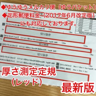 厚さ測定定規 レッド フリル 発送に便利 出品者の定番アイテム♪(その他)